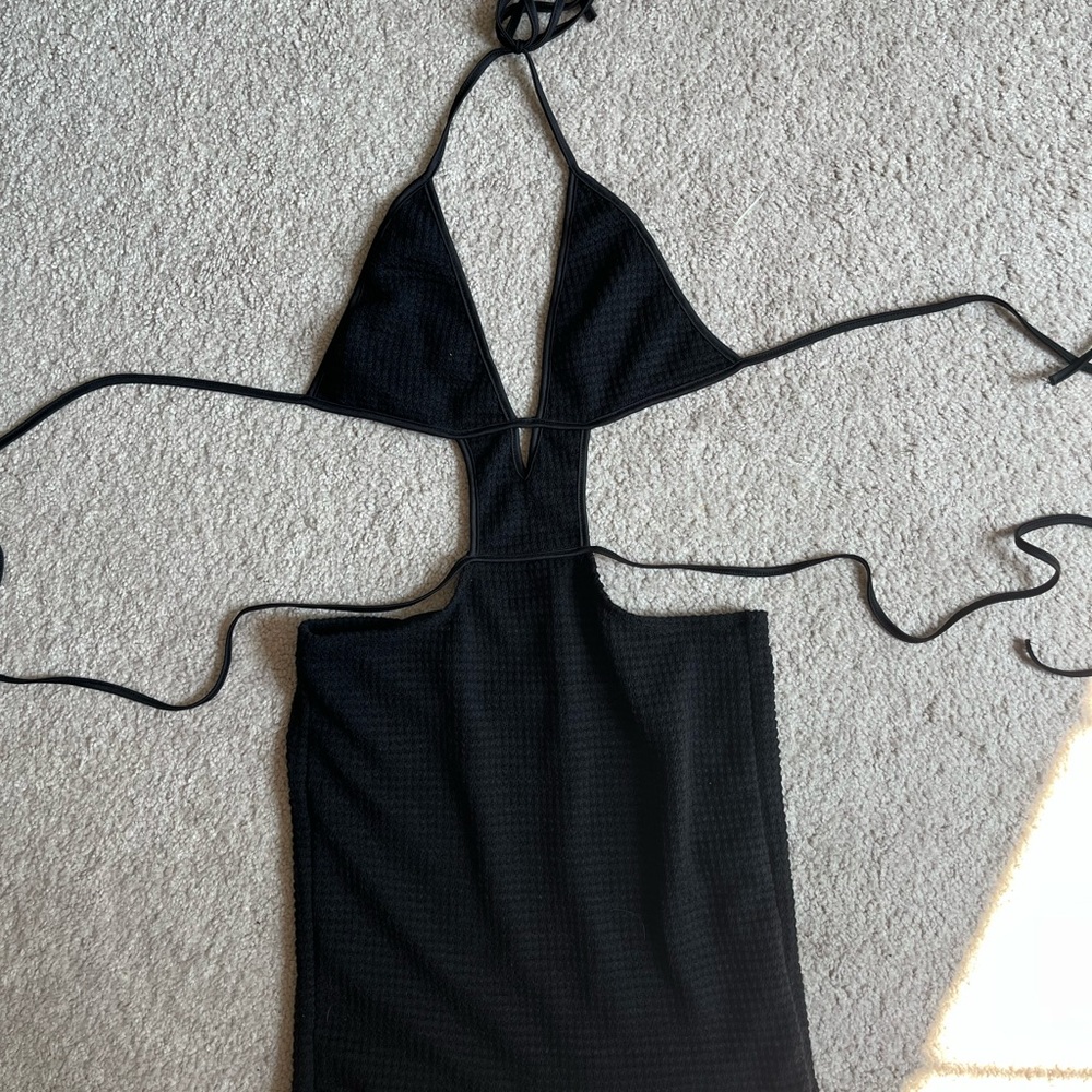 SHEIN Black Textured Dress
